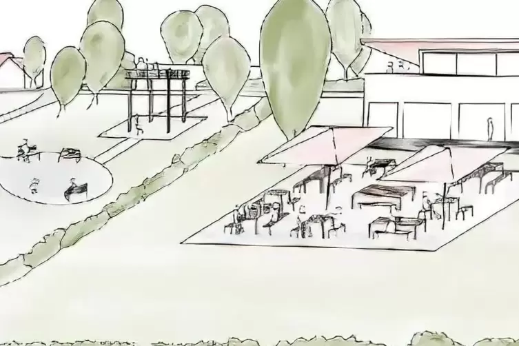 Ein Schorle-Garten k&ouml;nnte dem Dorf Flair und Geselligkeit geben. Die Idee haben Studenten aufgenommen und zu Papier gebracht. 