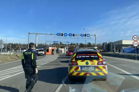 Die Contwiger Tierretter bei der Einreise in die Ukraine. 