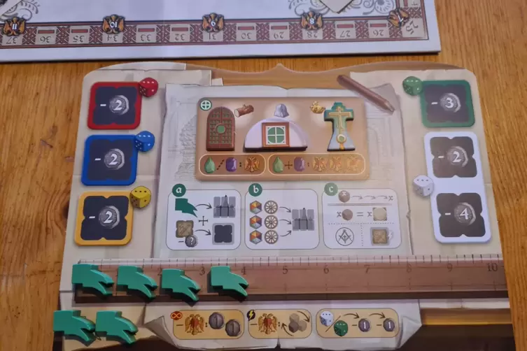 Das Werkstatt-Tableau mit den Bannern. 