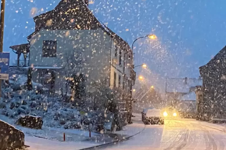 Schnee in Breitenbach, Kreis Kusel