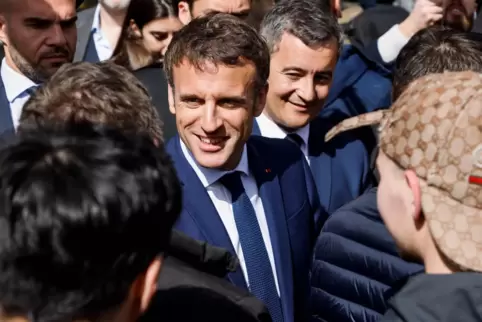 Emmanuel Macron auf Wahlkampf in Denain, einer Hochburg Marine Le Pens.