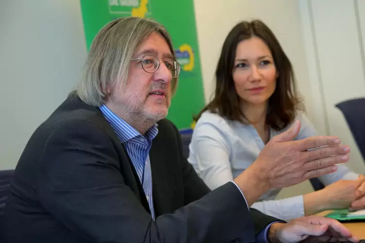 Ein Bild aus besseren Tagen: Grünen-Fraktionschef im Landtag Rheinland-Pfalz, Bernhard Braun, und Anne Spiegel. 