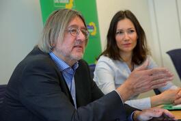 Ein Bild aus besseren Tagen: Grünen-Fraktionschef im Landtag Rheinland-Pfalz, Bernhard Braun, und Anne Spiegel. 