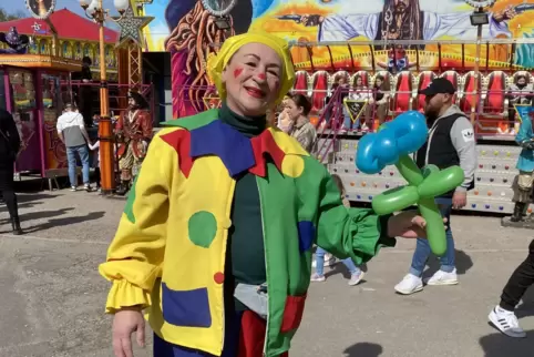 Stammgast auf der Frühjahrsmesse: Clown Klinkinchen. Stammgast auf der Frühjahrsmesse: Clown Klinkinchen.