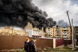 Vom Krieg betroffen: Odessa. Bild nach dem Beschuss eines Treibstoffdepots. In der Region liegt der frühere Ort Speier.