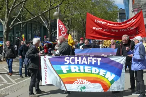 Proteste in Mannheim für Frieden.
