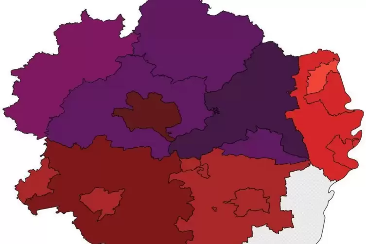 Die Corona-Zahlen für die Pfalz am Mittwoch: Klicken Sie auf die Regionen in der interaktiven Grafik unten im Text. 