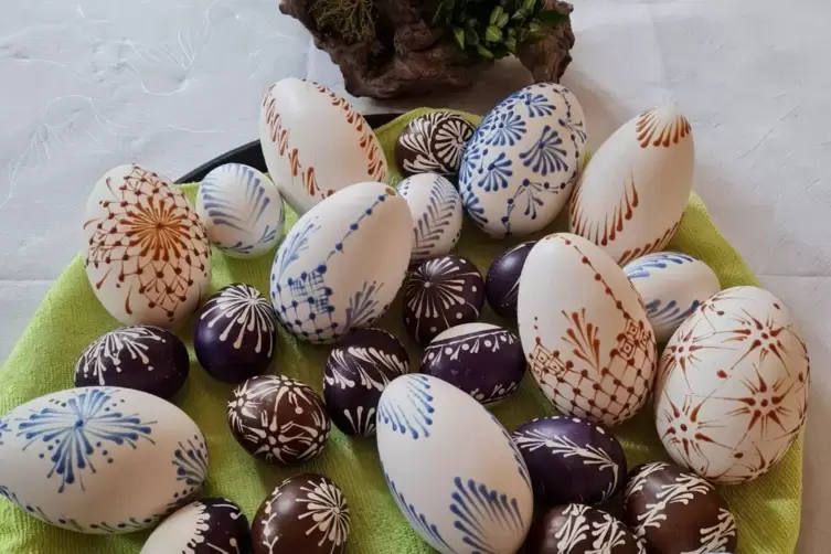 Die kunstvoll verzierten Eier. 