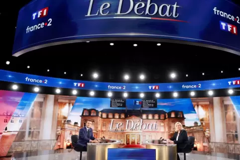 Am Mittwoch saßen sich Marine Le Pen und Amtsinhaber Emmanuel Macron im Fernsehduell gegenüber.