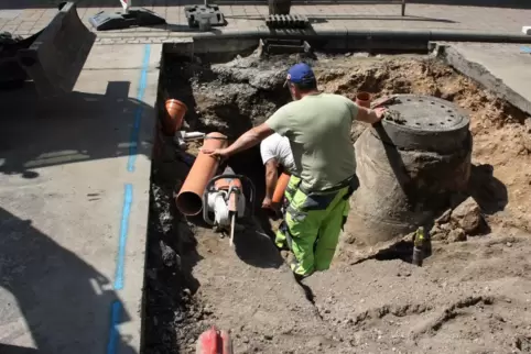 Am Donnerstag waren die Arbeiten in vollem Gange. 
