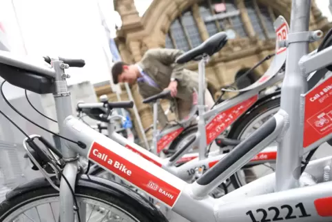 Call-a-Bike-Fahrräder in Frankfurt. 