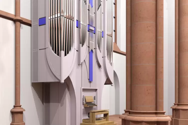 So könnte sie aussehen, die neue Chororgel in St. Maria: Animation der Orgelbaufirma Kuhn. 