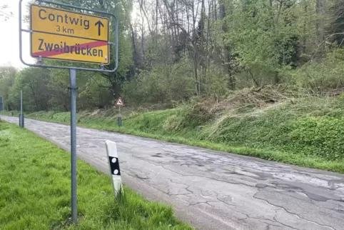 Die Straße führt von der Fasanerie in den südlichen Teil Contwigs. 