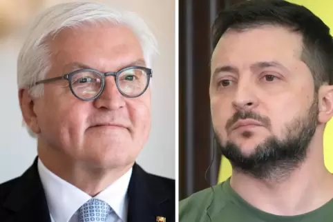 Bundespräsident Frank-Walter Steinmeier (links) und der ukrainische Präsident Wolodymyr Selenskyj haben in einem Telefongespräch