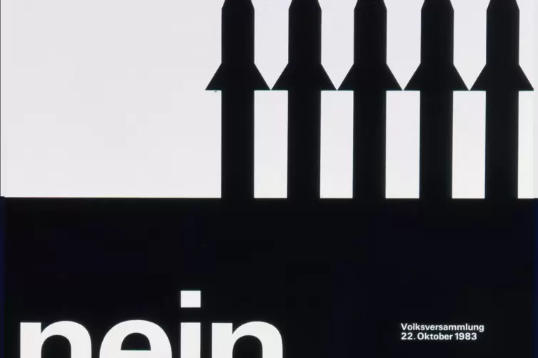 Plakat (Ausschnitt) f&uuml;r die Friedensbewegung 1983.