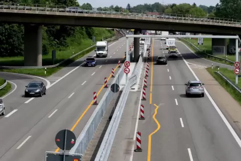 A65 Woerth- Maximiliansau, Baustelle Mittelplanken