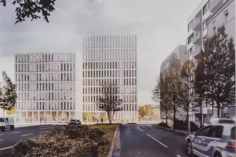 So soll das neue Präsidium an der Heinigstraße einmal aussehen. 