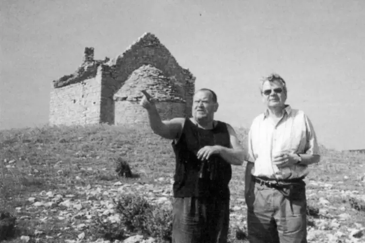 K&uuml;nstlerfreunde: Peter Tomschiczek (links) und Rainer Malkowski in Kroatien.