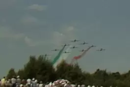 Die berühmte Staffel „Frecce Tricolori“ aus Italien begeisterte die Besucher des Flugtags 1988. 
