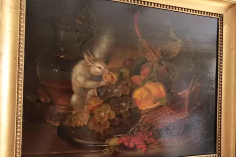 Dieses „Stillleben mit Früchten und weißem Eichhörnchen" von Johann Schlesinger ziert jetzt eine Wand im Heimatmuseum.