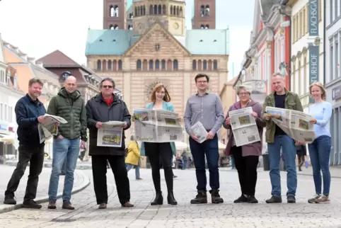 Die Mitglieder der Lokalredaktion Speyer (von links): Martin Erbacher, Patrick Seiler, Karl Georg Berg, Anne Lenhardt, Stefan He