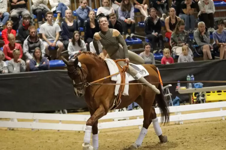 Ein Turnierstart für das junge Pferd: Bei der internationalen Premiere von Danzarino wurde Hannah Steverding in Bern Fünfte.