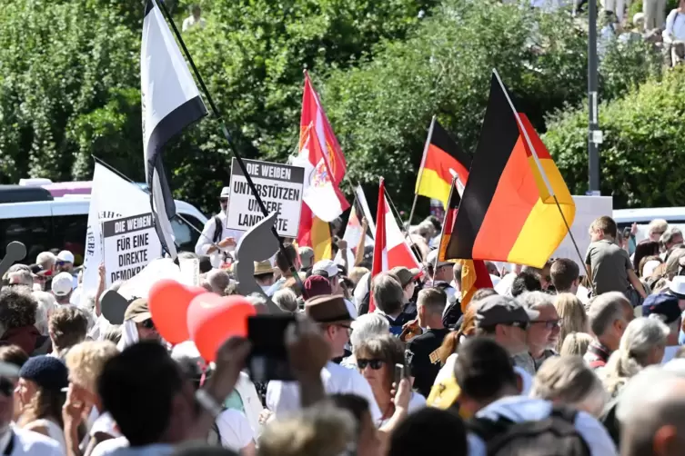Die „Weißhemden“ haben auf dem Hambacher Demokratiefest für Tumult gesorgt. 
