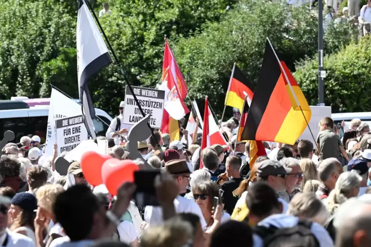 Demonstranten in weiß haben kürzlich das Hambacher fest in Neustadt gestört. Jetzt soll es eine Versammlung Weißgekleideter in L