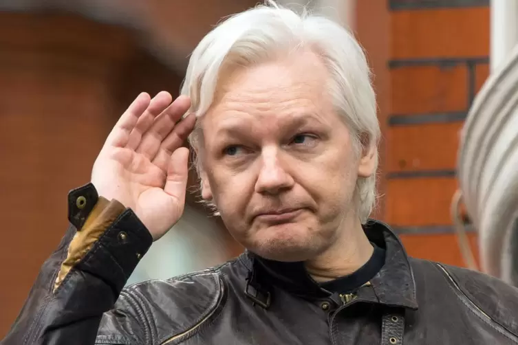 Julian Assange im Jahr 2017, damals noch in der ecuadorianischen Botschaft in London.
