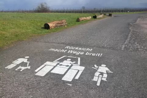 Wer weiß, vielleicht werden ja auch im Leiningerland mal Piktogramme wie dieses in Bad Dürkheim auf Feldwege gesprüht. Damit sic