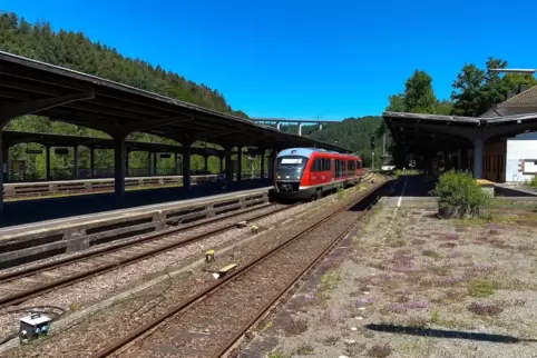 Die Bahnhofsanlage auf der Biebermühle ist in die Jahre gekommen. Die drei Bahnsteige sollen ab 2023 saniert werden. 