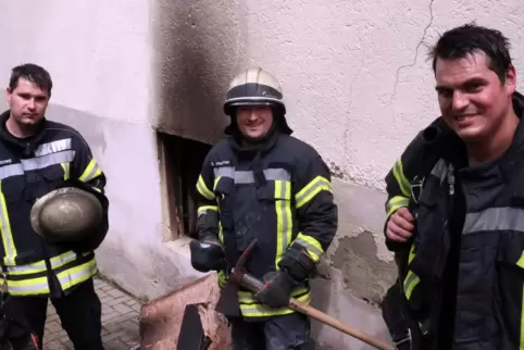 Anwärter aus Speyer im Ausbildungseinsatz (von links): Pascal Weschke, Daniel Nowotnik und Martin Düll. 