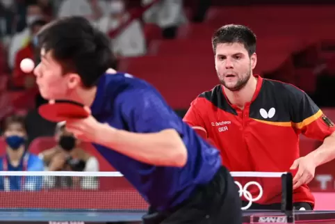 Bei Olympia in Tokio Gegner, jetzt Teamkollegen: Dimitrij Ovtcharov (rechts) und der Taiwanese Yun Ju Lin.