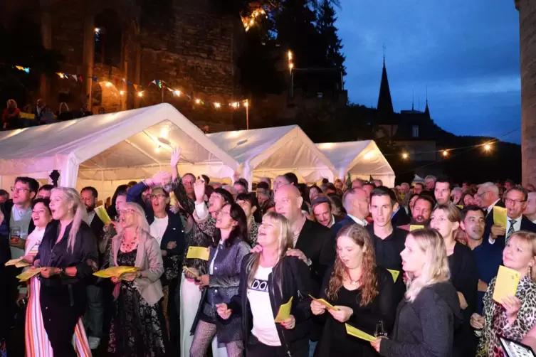 Die Liedertafel Neustadt singt beim Sommernachtsfest 2019. 