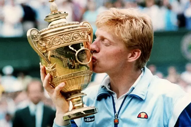 Titelverteidigung 1986: Boris Becker als 18-Jähriger in Wimbledon. 