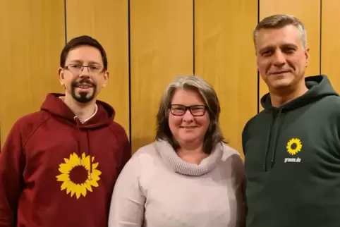 Die Vorstandssprecher der Grünen im Leiningerland (von links): Oliver Theobald, Elke Vetter und Branko Šušnjar.