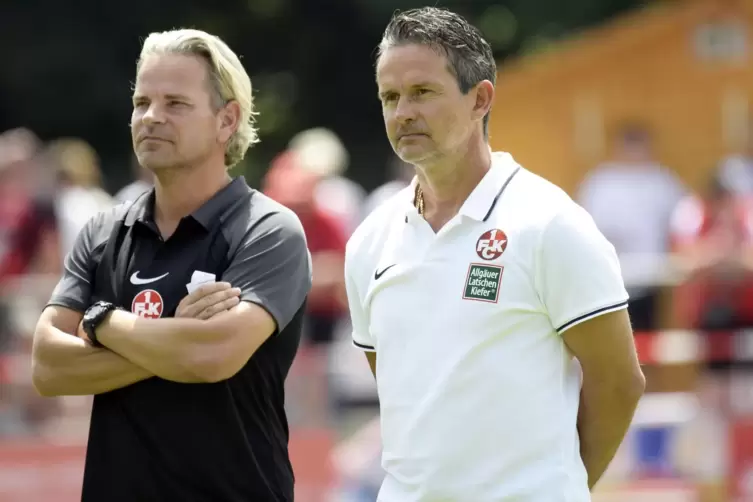 Generalprobe in Pirmasens: FCK-Co-Trainer Sascha Franz (links) und Chefcoach Dirk Schuster.