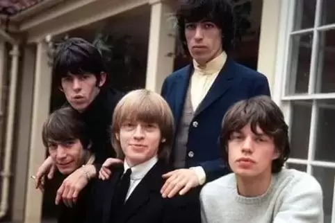 Watts 1964: Mick Jagger, Brian Jones, Charlie Watts (vorne v.rechts), dahinter Bill Wyman und Keith Richards 