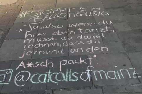 Die Mitglieder der Gruppe „Catcallsofmainz“ dokumentieren ihre Aktionen auch im Internet. Die Mitglieder der Gruppe „Catcallsofmainz“ dokumentieren ihre Aktionen auch im Internet.
