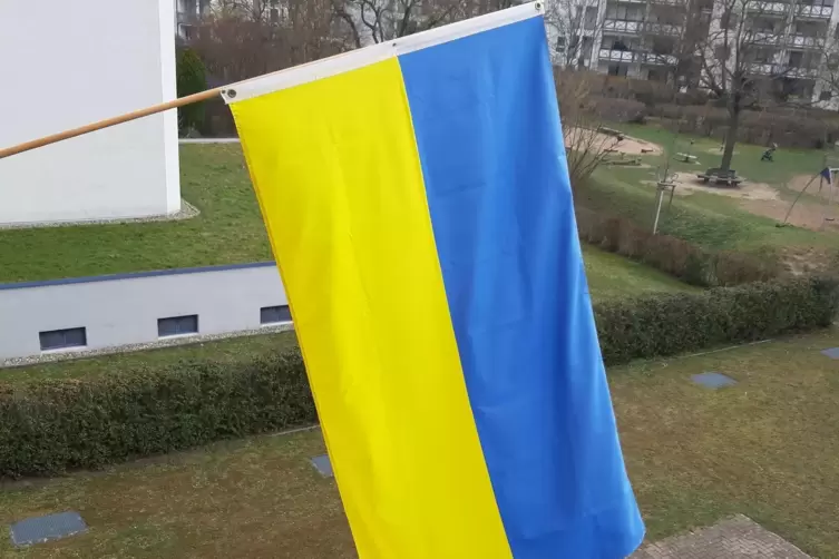 Ukraine-Flagge: Speyer engagiert sich für die Geflüchteten. 