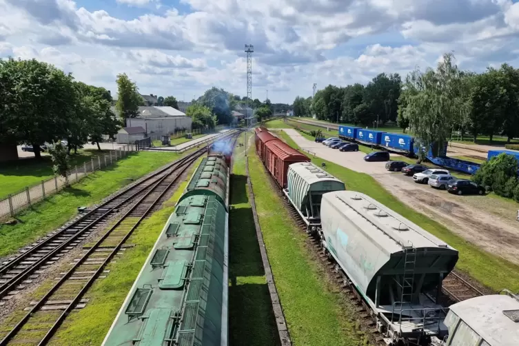 Heikler Verkehr: Blick auf den Bahnhof Kybartai, nahe der litauischen Grenze zur russischen Exklave Kaliningrad.