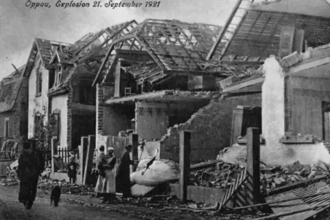 Nach der Explosion lagen Teile des Ludwigshafener Stadtteils Oppau in Trümmern. 
