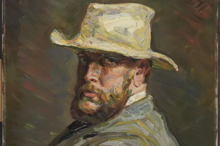 V&auml;terlicher Freund der Jungen ist Albert Haueisen: &bdquo;Selbstportr&auml;t mit Strohhut&ldquo; (1911).