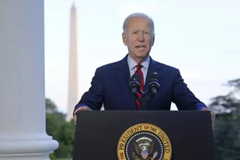 US-Präsident Joe Biden gab die Tötung des Al-Qaida-Chefs in einem rund achtminütigen Live-Auftritt aus dem Weißen Haus in Washin