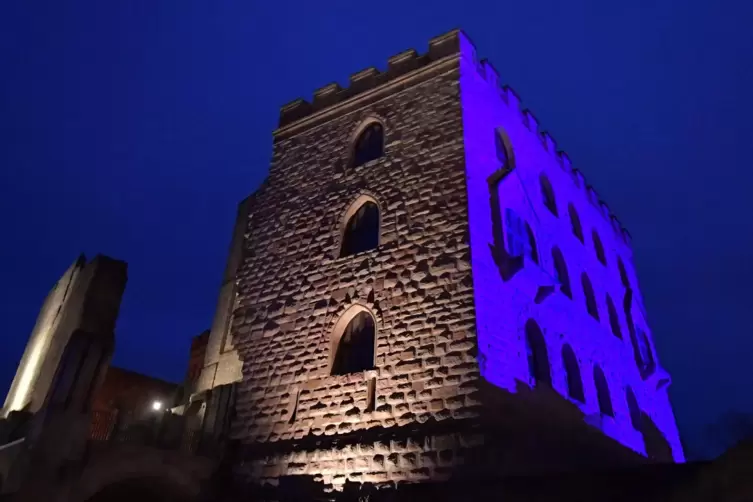 Das Hambacher Schloss bei Nacht