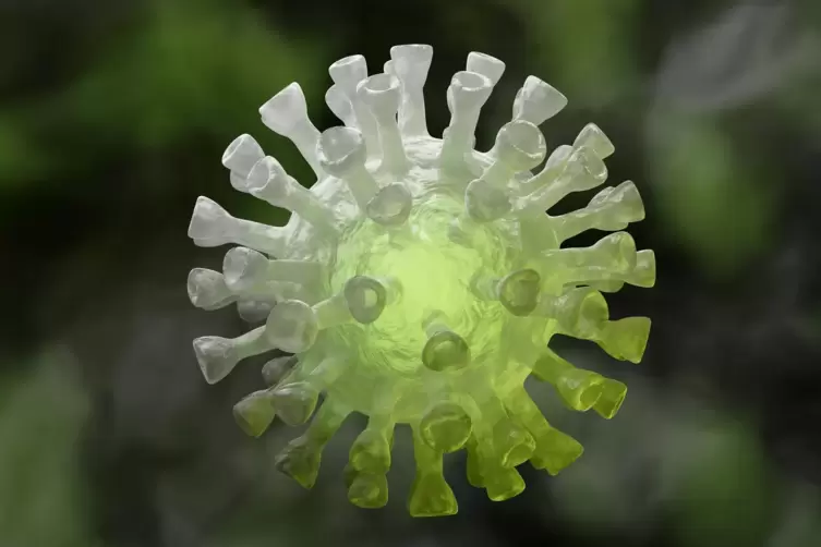 Dreidimensionale Darstellung einer Coronavirus-Zelle.