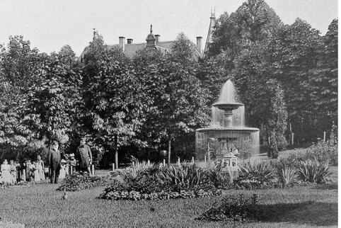 Der Stadtpark wurde Ende des 19. Jahrhunderts als „Stadtgarten“ angelegt, hier eine Ansichtskarte aus dem Jahr 1894. 