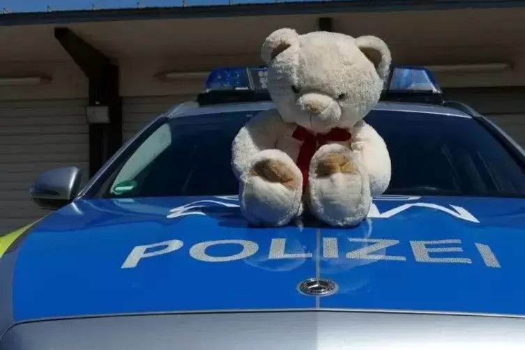 Die Polizei hatte den Teddy auf der A6 gefunden. 