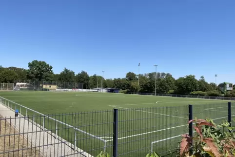 Der Kunstrasenplatz in Wörth ist gesperrt, weil das auf dem Rasen ausgebrachte Kunststoffgranulat wegen der Hitze verklumpt.