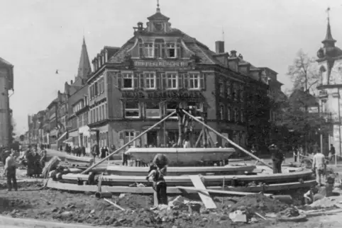 Die Brunnenbaustelle im Jahr 1939. 